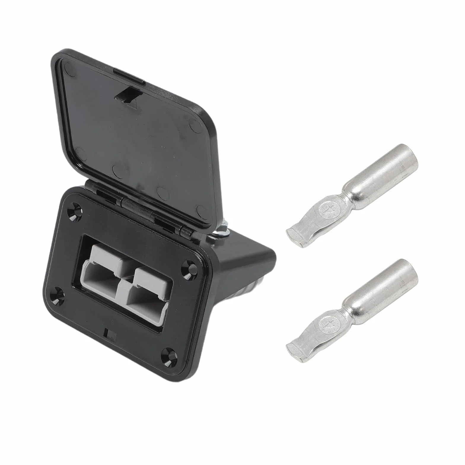 Marco de montaje empotrado 120 A con cubierta, compatible con conectores Anderson, incluye conector Anderson, marco de montaje empotrado, para coche, caravana, motocicleta, barco, sistemas solares