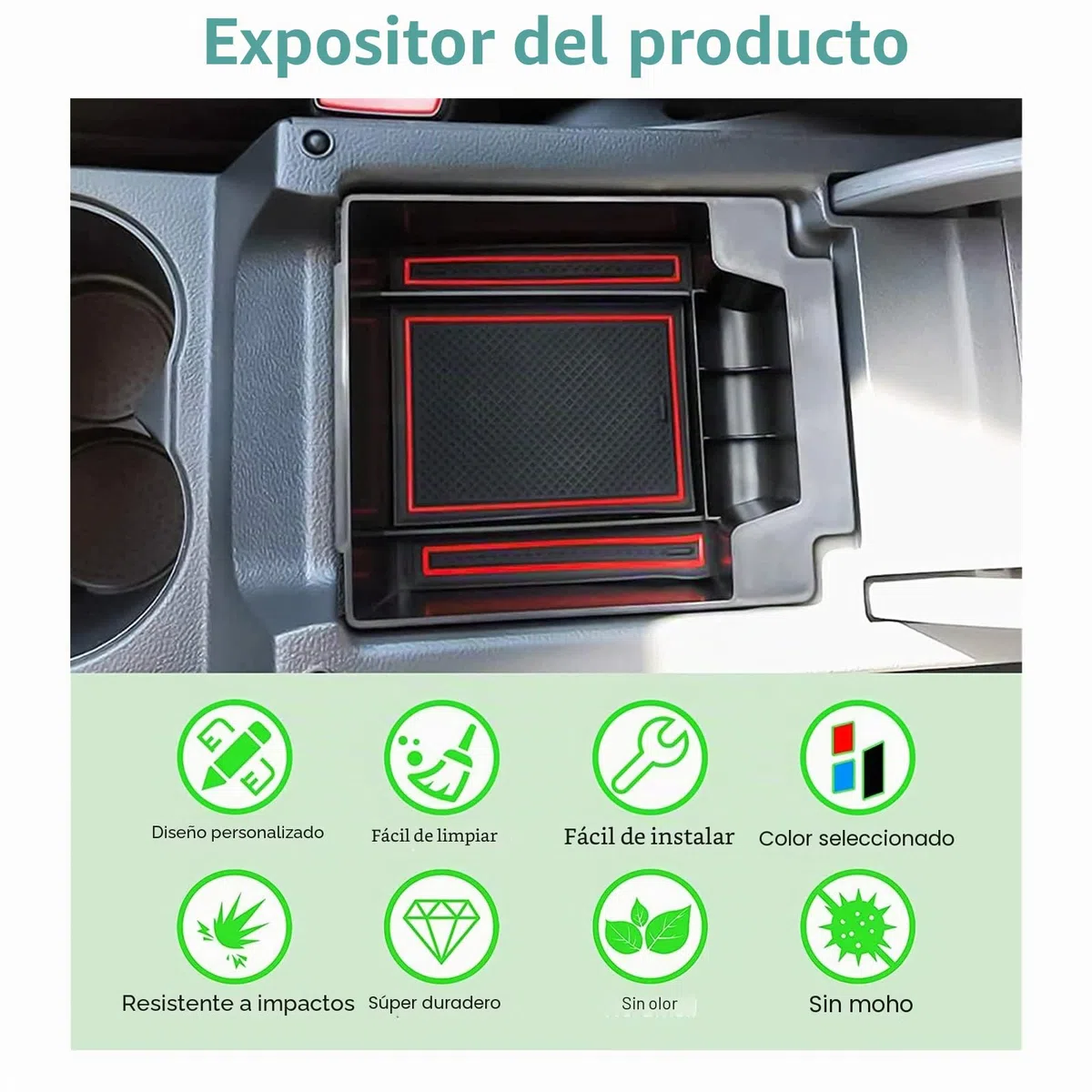 GAFAT Seat Ateca FR Facelift/Cuprα Ateca 2017-2025 2026 Caja de Almacenamiento para Consola Central, Reposabrazos Organizador para la Guantera, Seat Ateca Accesorios (Rojo)