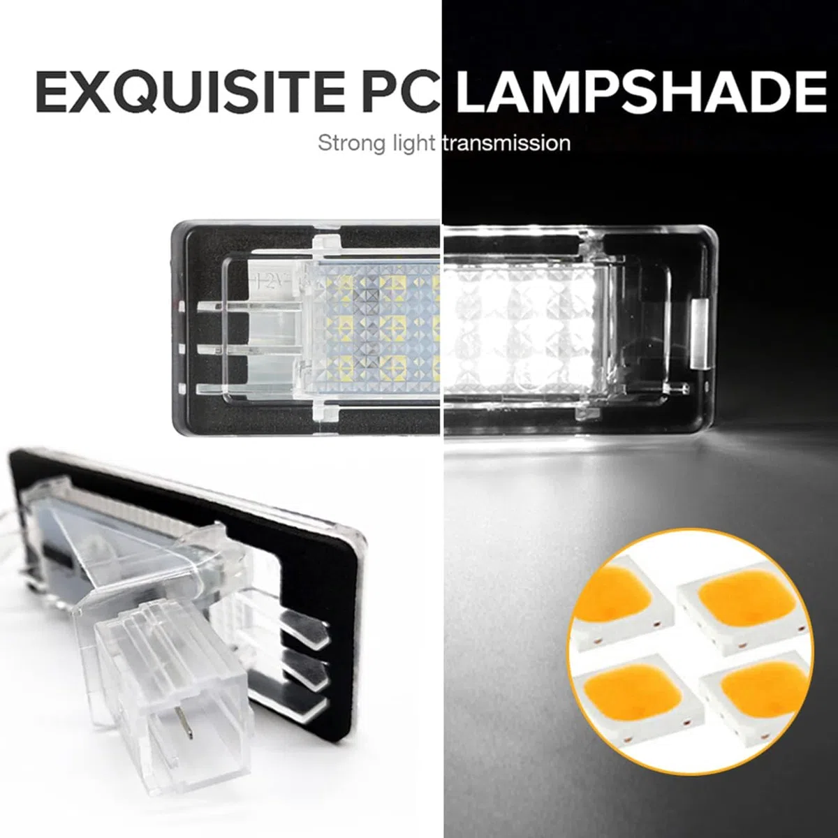 Luz LED para matrícula, 2 uds., para r-enault e-space Scenic l-aguna fluence captur Zoe Modus para d-acia d-uster l-odgy Logan
