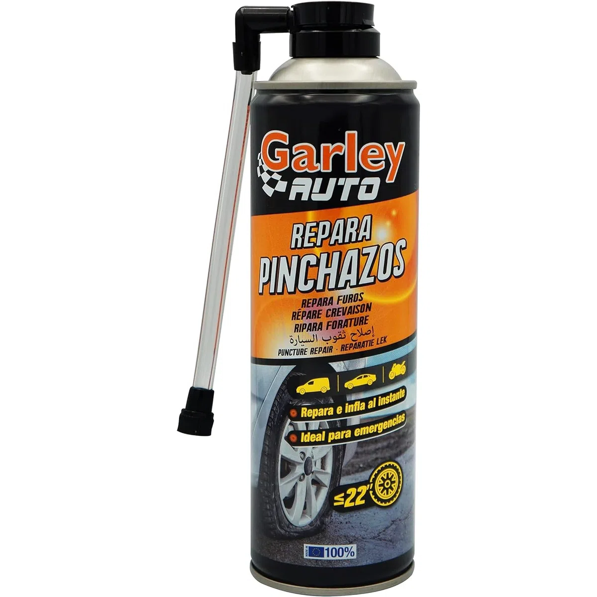 KROWN - Repara Pinchazos Coche, Spray Sellador de Emergencia para Reparar Rueda Pinchada 500 ml