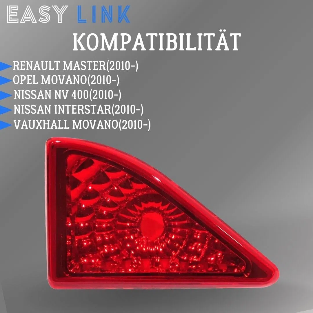 Tercera Luz de Freno Piloto Luce Trasera Compatible con Renault Master Opel Movano Nissan NV 400 Interstar Vauxhall Movano 265900021R