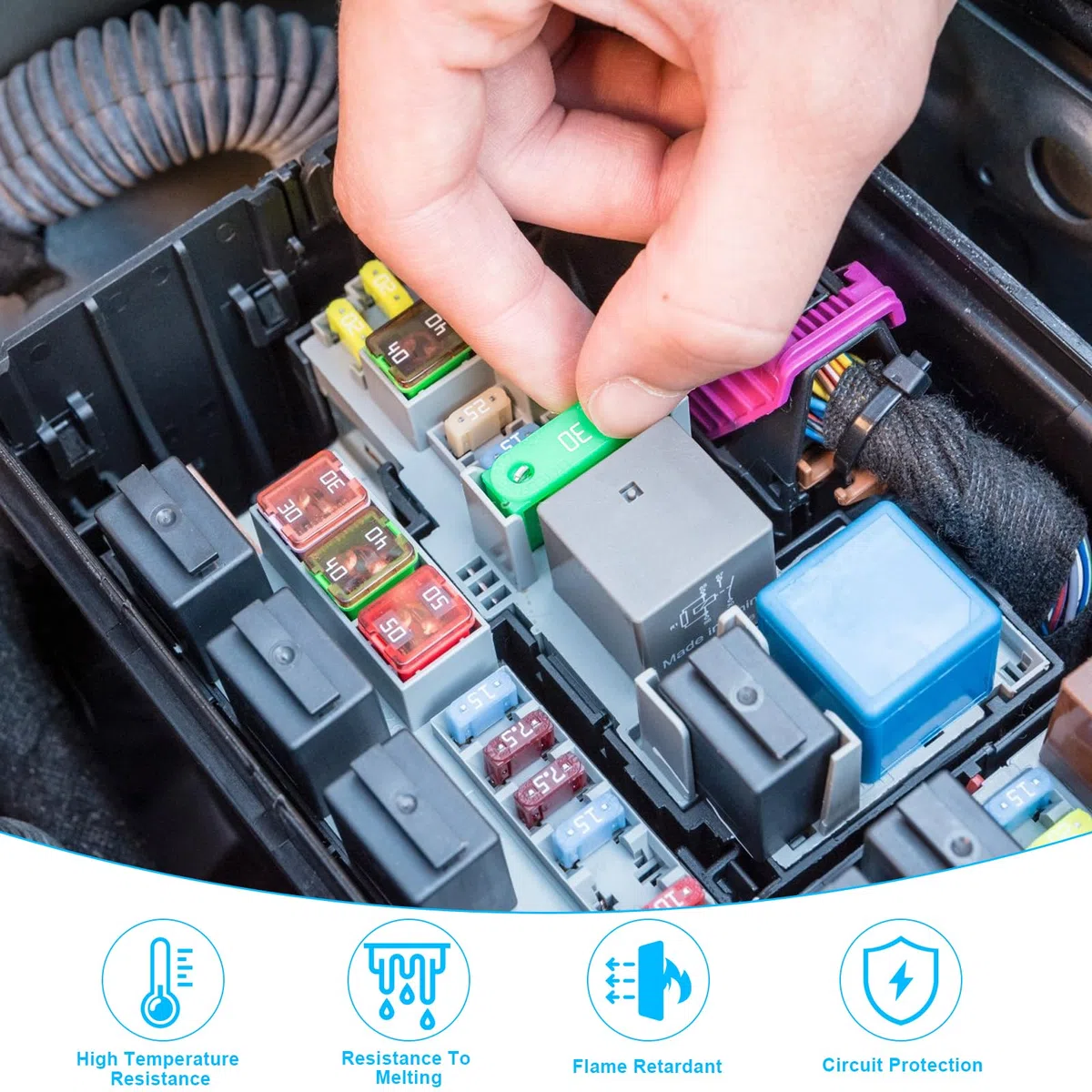 Porta Fusible, 6 Piezas Soporte de Fusibles para Coche, ANS Portafusibles para Automóvil, Fusible de Alta Corriente Midi Porta Fusible Atornillados ANM para Automóviles, para Automóviles, Vehículos