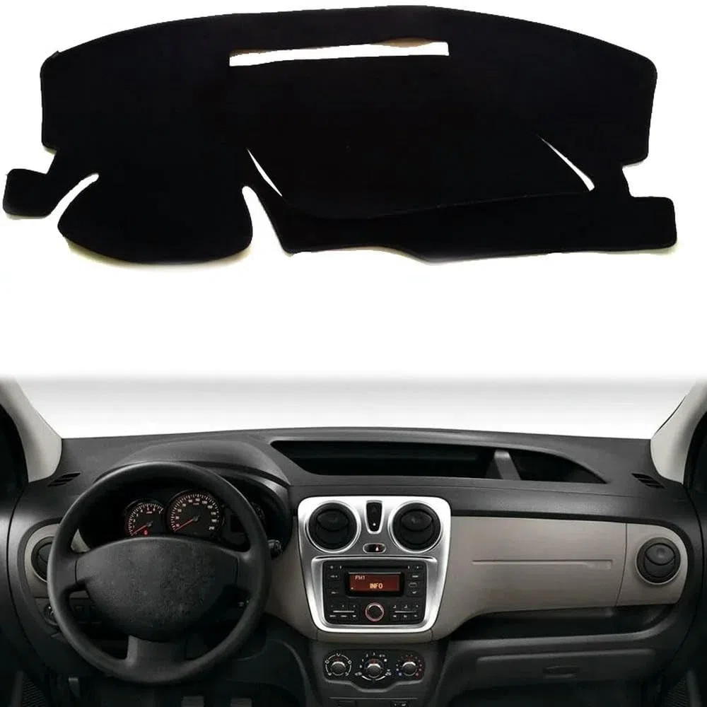 Funda para salpicadero de Coche de Gamuza y Franela de poliéster Apto para Dacia Dokker LHD Protector de Alfombra para salpicadero