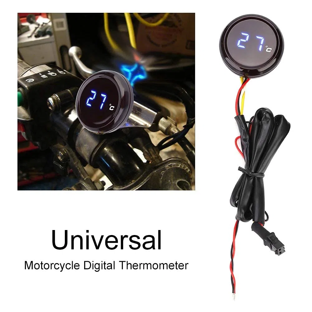 Yctze Termómetro de motocicleta, termómetro digital medidor de temperatura del agua para MT-03 / / X-R600 (Azul) for marcador de temperatura moto, reloj de temperatura agua para coche, yamah