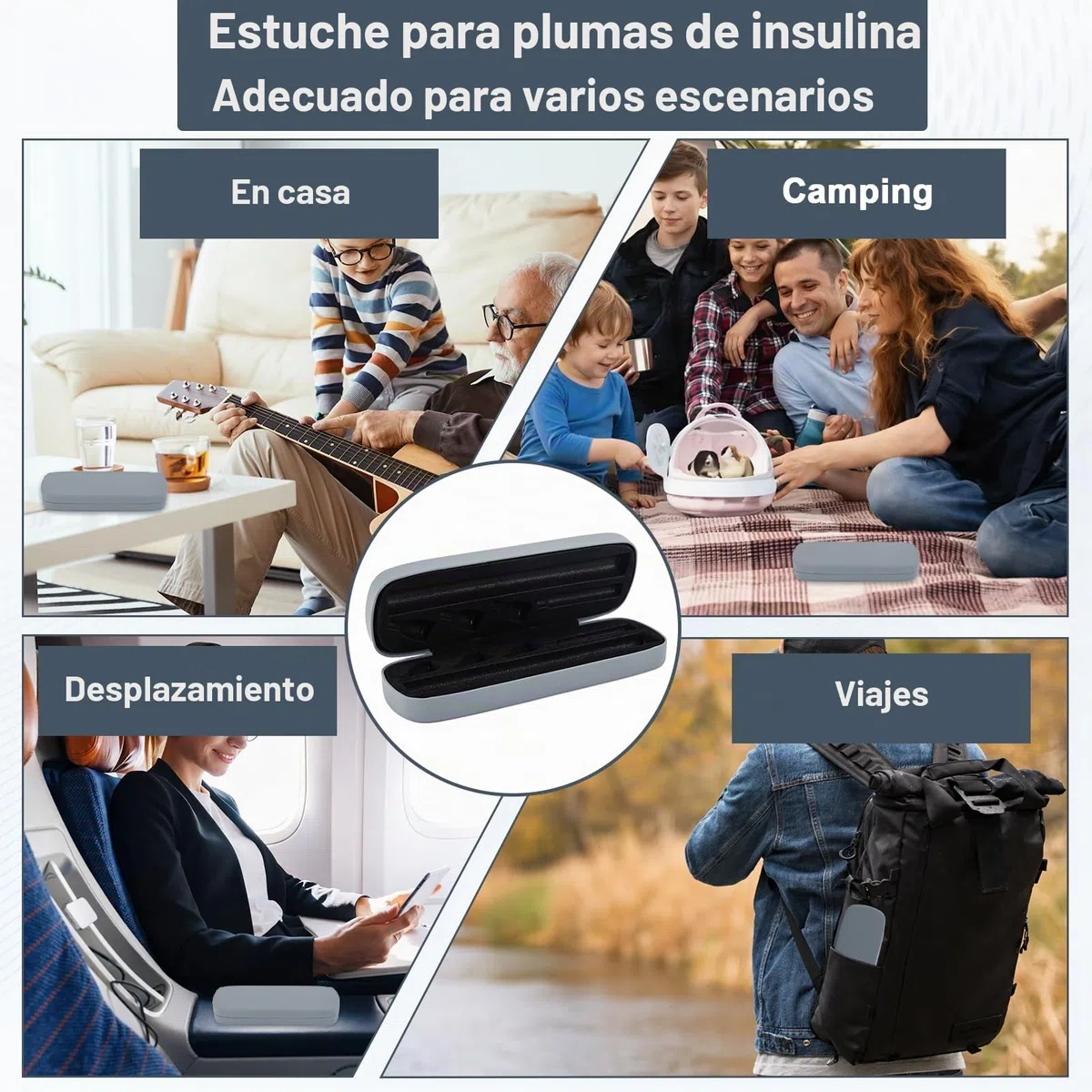 Pluma De Insulina Y Caja De Agujas, Portátil Guarda Plumas Insulina, Estuche Diabetes, Estuche Insulina, Adecuado Para Llevar Cuando Se Sale(Solo La Caja)