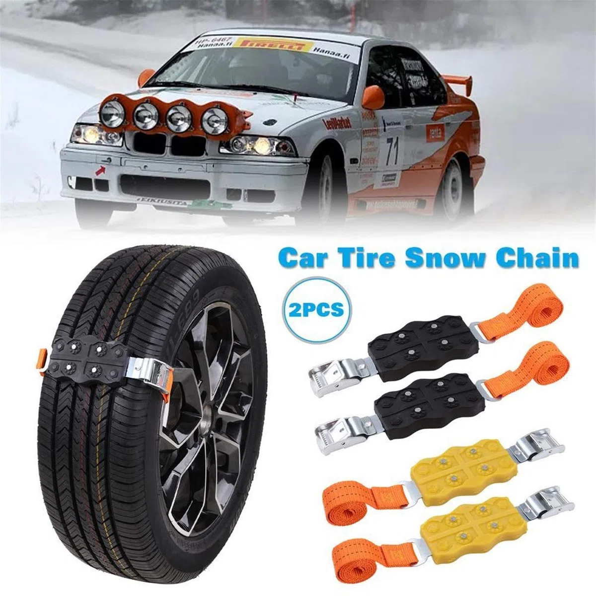 Cadena de Nieve para Coche Cadena de Nieve Antideslizante 2 Piezas Universal Antideslizante Cadena de Nieve de Emergencia para neumáticos de Coche Cadena de Rueda de neumático de c