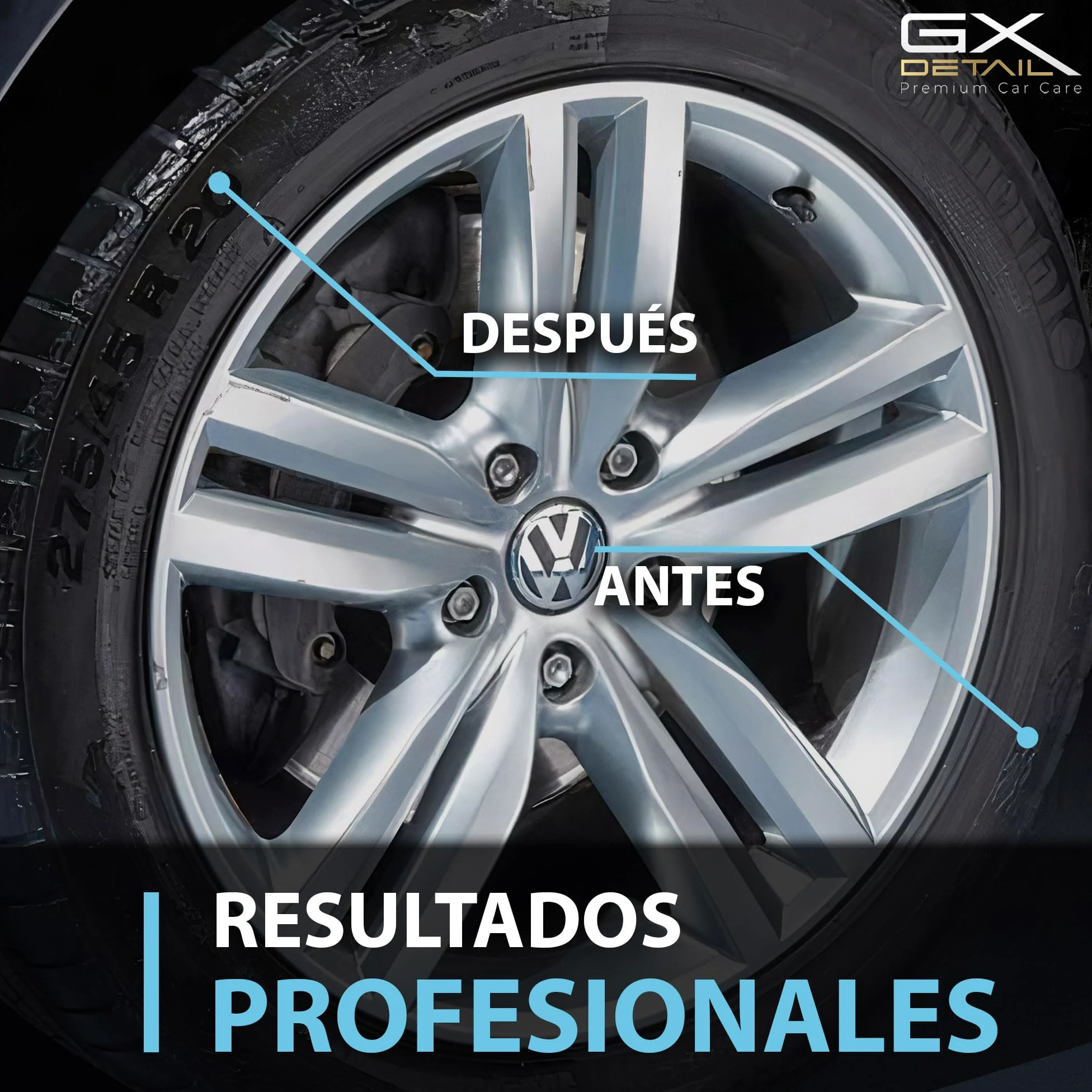 GxDetail Recuperador de Plásticos y Abrillantador Hidratador de Plástico y Neumáticos Coche y Moto 1 Litro – Recuperador de Gomas Viejas, Interior, Exterior, Ruedas.