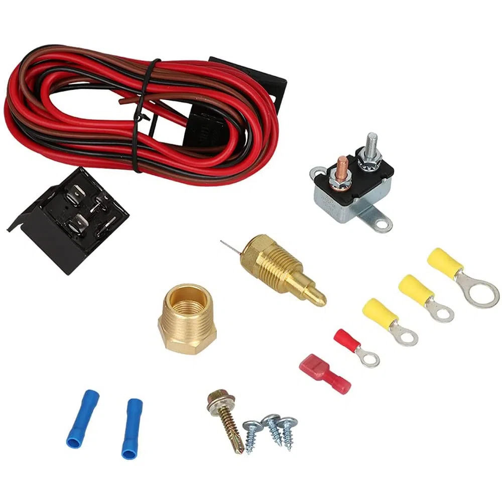 175-185 Grados Kit de termostato de Ventilador de refrigeración eléctrico Sensor de Temperatura Interruptor de Temperatura 40 50 Kit de relé de 60 amperios