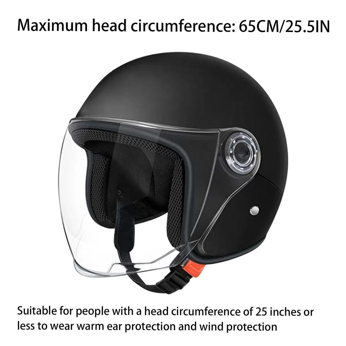 Casco De Motocicleta Cara Abierta con Visera Solar, Casco Ergonómico con Forro Cómodo Y Estructura Anticolisión, para Uso Diario En Scooter, Ciclomotor Y Moto Clásica