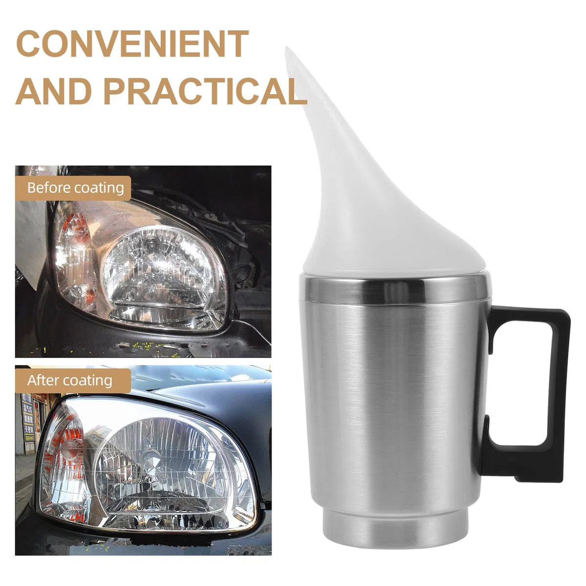 Kit De RestauracióN De Pulir Faros De Coche con Taza Atomizadora Y Herramienta De PelíCula De Tinte para Polimero Liquido RenovacióN AutomáTica Y ReparacióN RáPida De Lentes De Faros