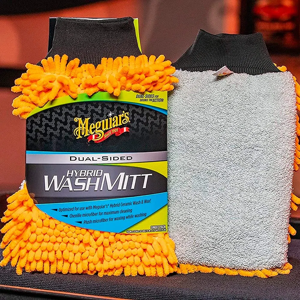 Meguiar's X210200EU Hybrid Wash Mitt - Guante de Lavado de Doble Cara