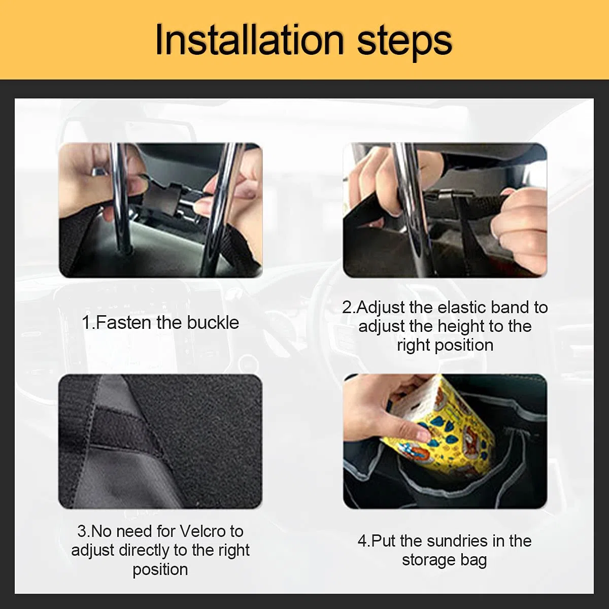 Organizador para maletero de coche, tela Oxford, plegable, bolsa de almacenamiento impermeable 600D, para asiento trasero de coche, organizador de maletero con adhesivo mágico, organizador
