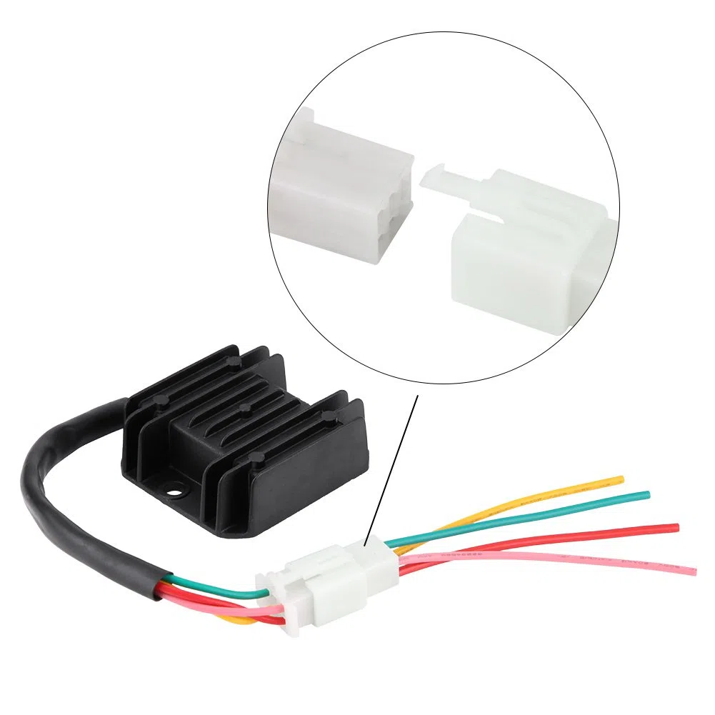 Keenso Regulador de Voltaje de la Motocicleta rectificador con 4 Cables