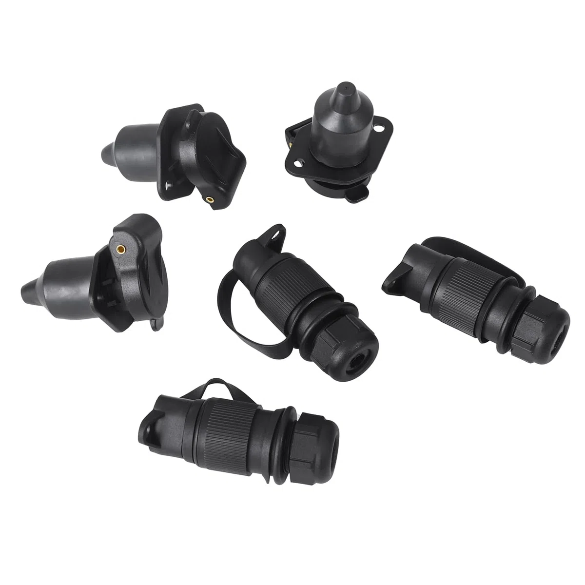 3 Pcs Enchufes Remolque 3 Pines y Zócalo Remolque 3 Pines, 12V Enchufe Zócalo Tractor 3 Pines Conector Impermeable, para Tractor Camión RV Autos Conectores Remolque (3 Pcs)