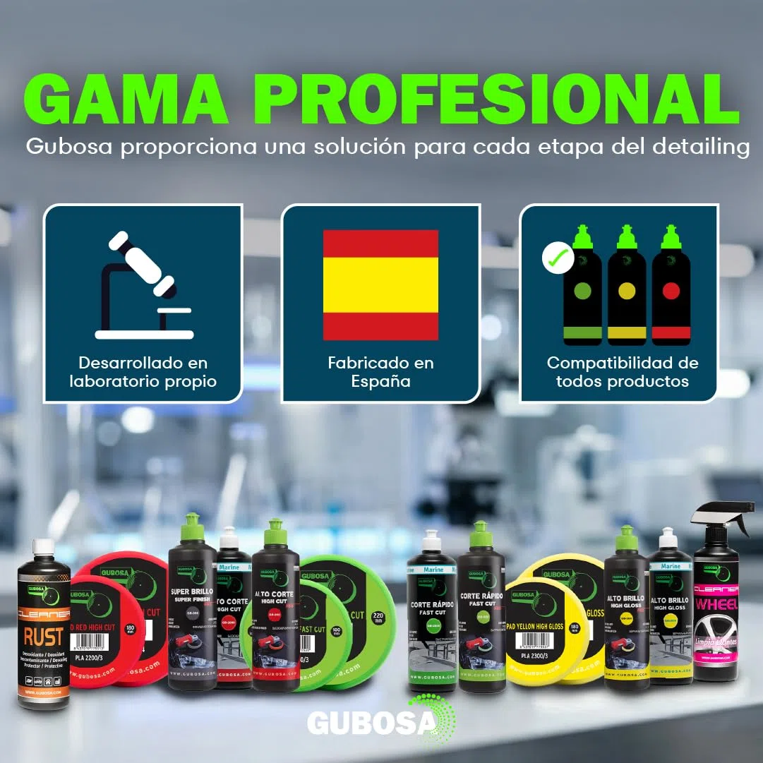 Pulimento coche super brillo sin silicona pulimento coche arañazos polish antiholograma quita arañazos carroceria superficies oscuras nanotecnologia abrillantador profesional 500 ml | GUBOSA