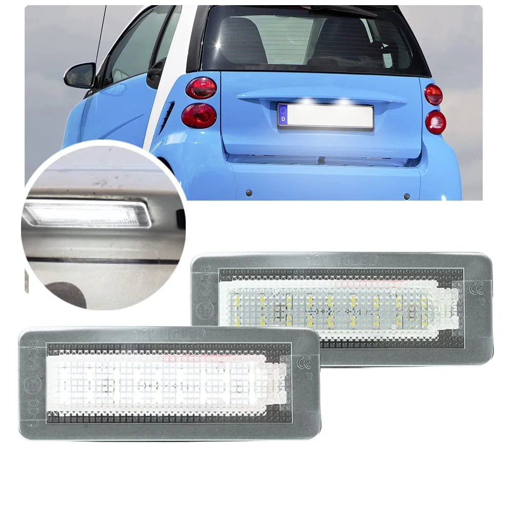 2 luces LED para matrícula compatibles con Mercedes Smart Fortwo 451 2007-2014 Smart Fortwo 450 1998-2007 luces LED para matrícula de coche