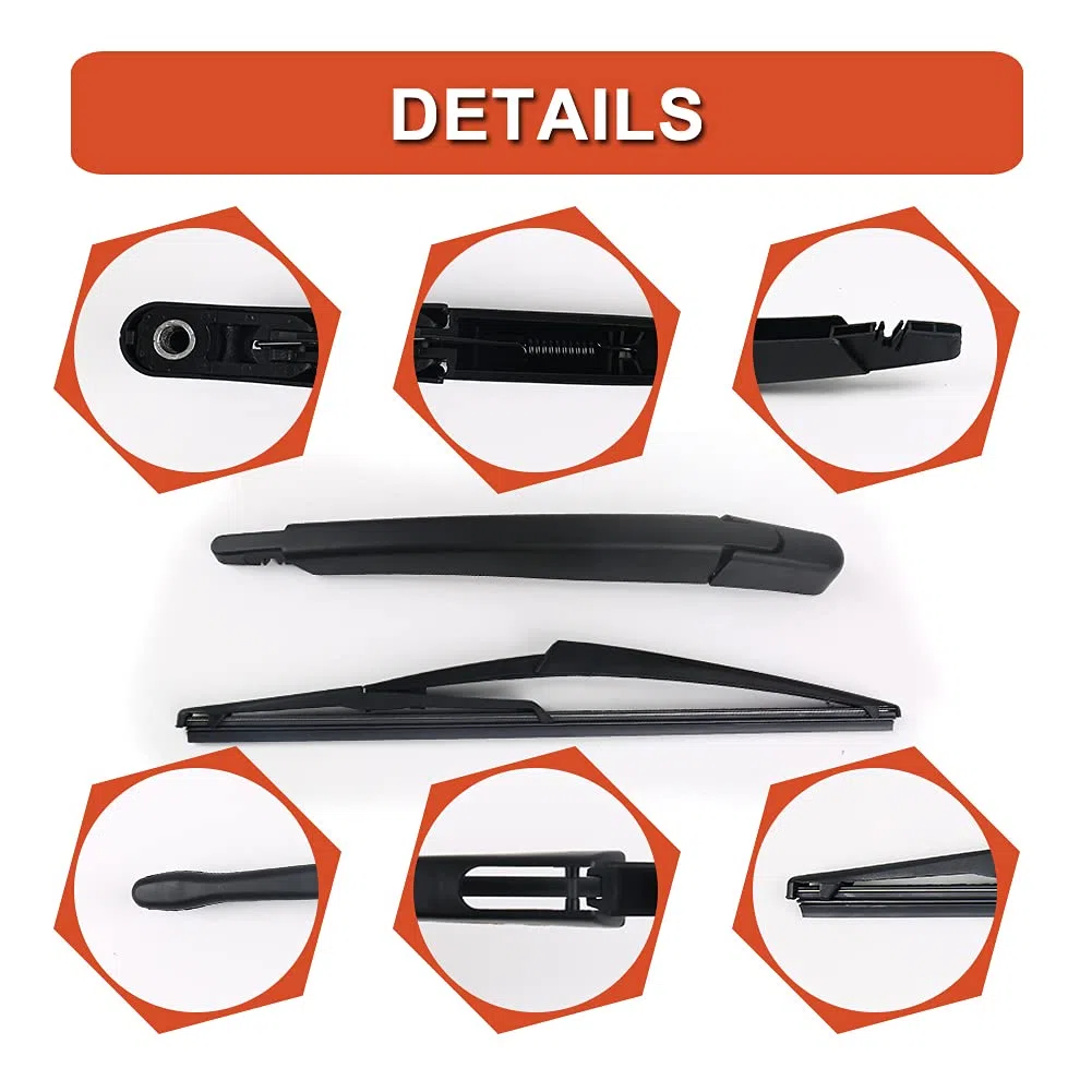 Limpiaparabrisas Trasero, Juego de Escobillas Limpiaparabrisas, Brazo Limpiaparabrisas Trasero compatible con Nissan Qashqai 2006-2019 (2013-2019)