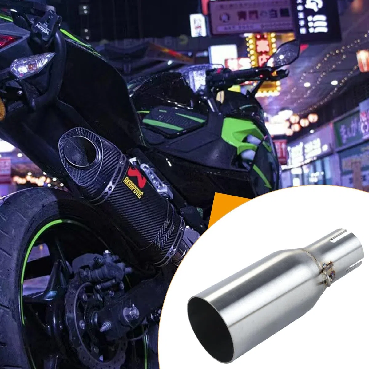 Ausi Conector adaptador de tubo de enlace central de escape de motocicleta 125, 300, 250 LT X10, diámetro interior de 32 mm a sección trasera de 51 mm