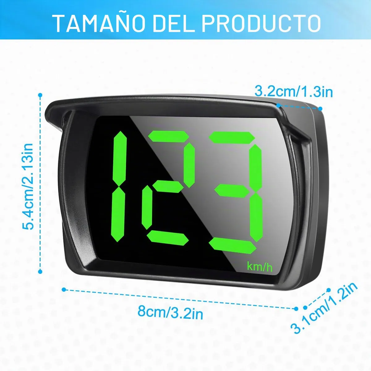Aicharynic Head Up Display Auto HUD: Velocímetro digital para coche, velocímetro, pantalla universal con GPS + chip dual Beidou para todos los coches, USB Plug and Play, KMH