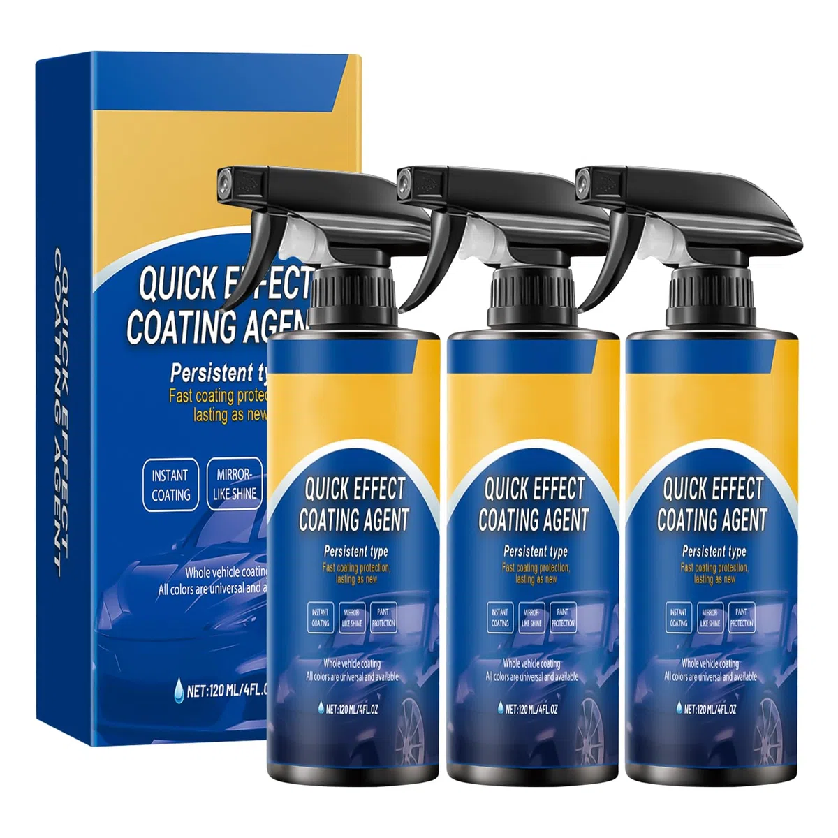 Agente de recubrimiento de efecto rápido para coche, el spray de recubrimiento cerámico de alta eficiencia, agente de recubrimiento en spray 3 en 1 spray de recubrimiento de alta protección para coche