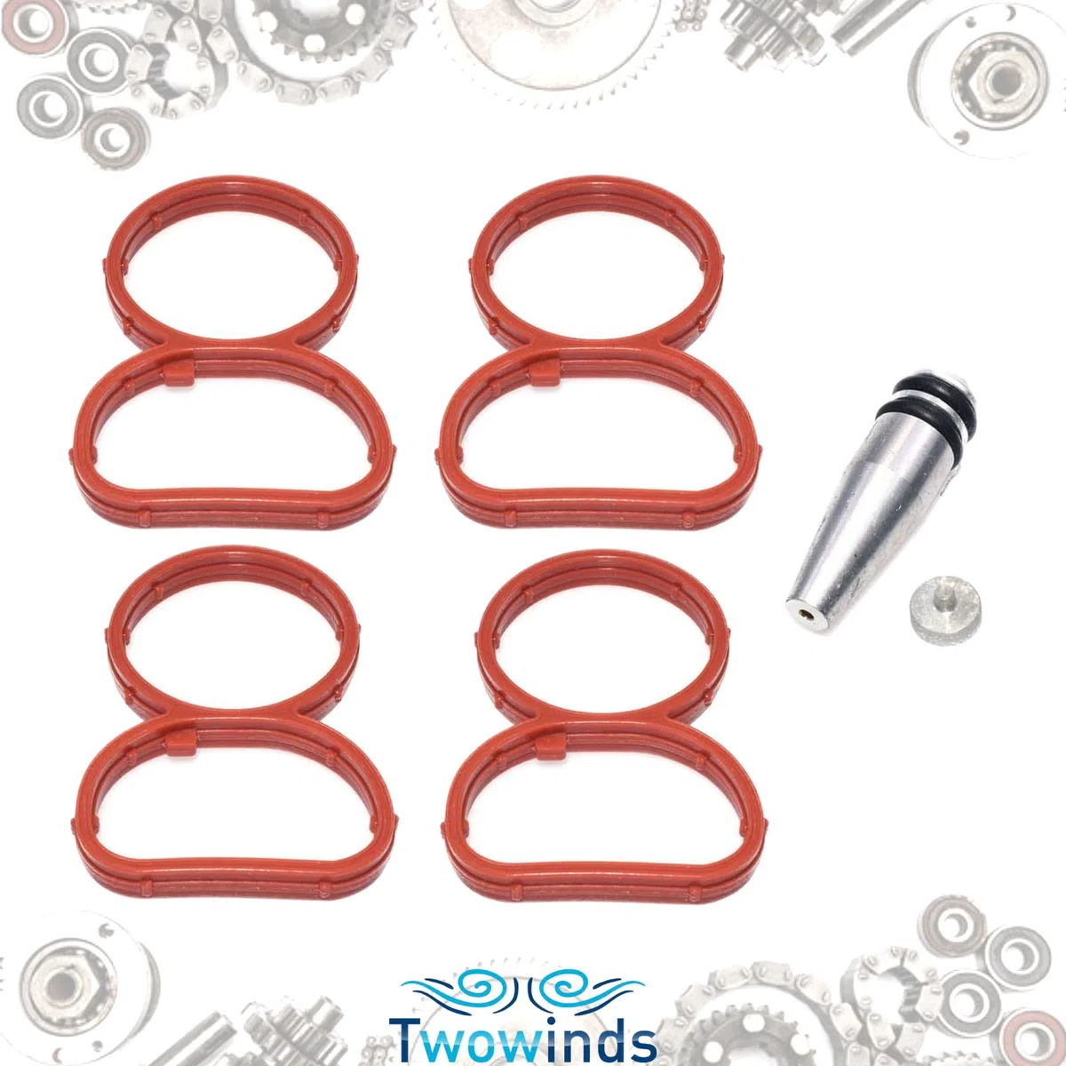 Twowinds - Tapón de Cierre para Anular Palomillas del Colector de Admisión 11618507239 Compatible con BMW E81 E87 E88 E82 E90 E60 - Motores N47-11617801438 - 4 Cilindros (lote de 1 tapón y 4 juntas)