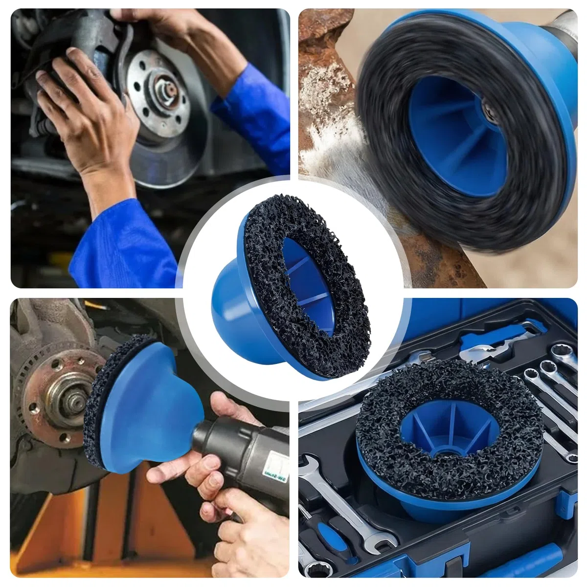 HOSPAOP Lijadora de cubo de rueda de 90/150 mm con accionamiento de 1/2 pulgadas, lijadora de cabeza esférica y limpiador de cubo de rueda para coche, SUV y furgoneta, lijadora de bujes para
