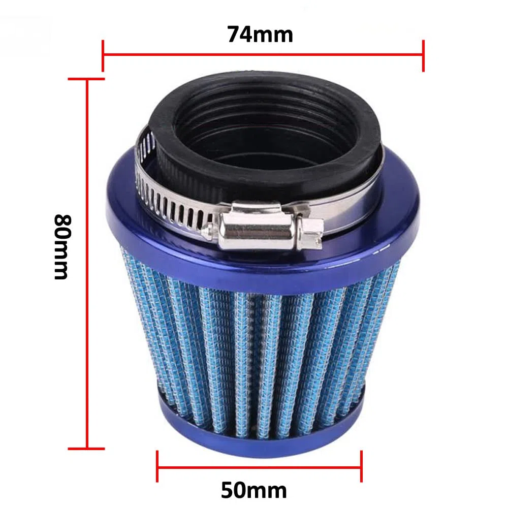ETOPARS 2 X Azul Filtro de Aire de la Motocicleta Universal Filtro de Aire de Aspiración 34mm 35mm 36mm Kit de Filtro Admisión Aire Frío Inducción Scooter