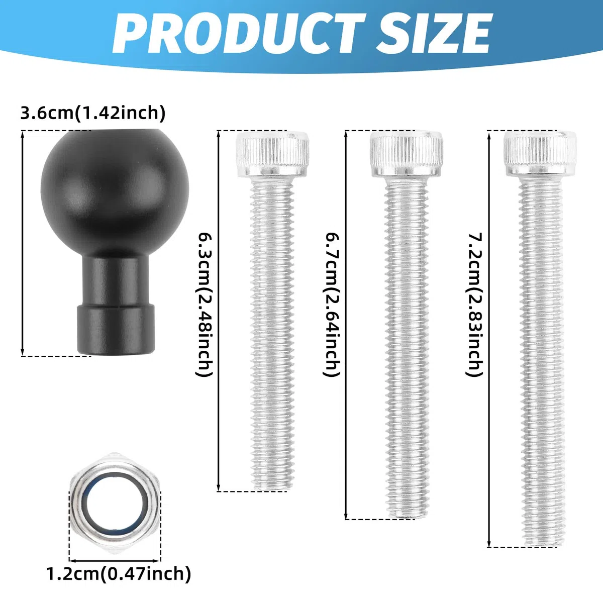 Baceyong Base de sujeción para manillar de motocicleta, accesorio de agujero de tornillo M8 para motocicleta con bola de 25 mm, soporte de teléfono de motocicleta