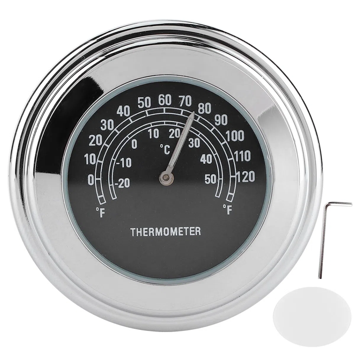 Ejoyous Termómetro del Manillar del Manillar de Motocicleta Medidor de Temperatura de Bicicleta de Bicicleta-Weightprote -20 ℃ -50 ℃ Dial Transparente Impermeable a Prueba de Agua con Aleación de