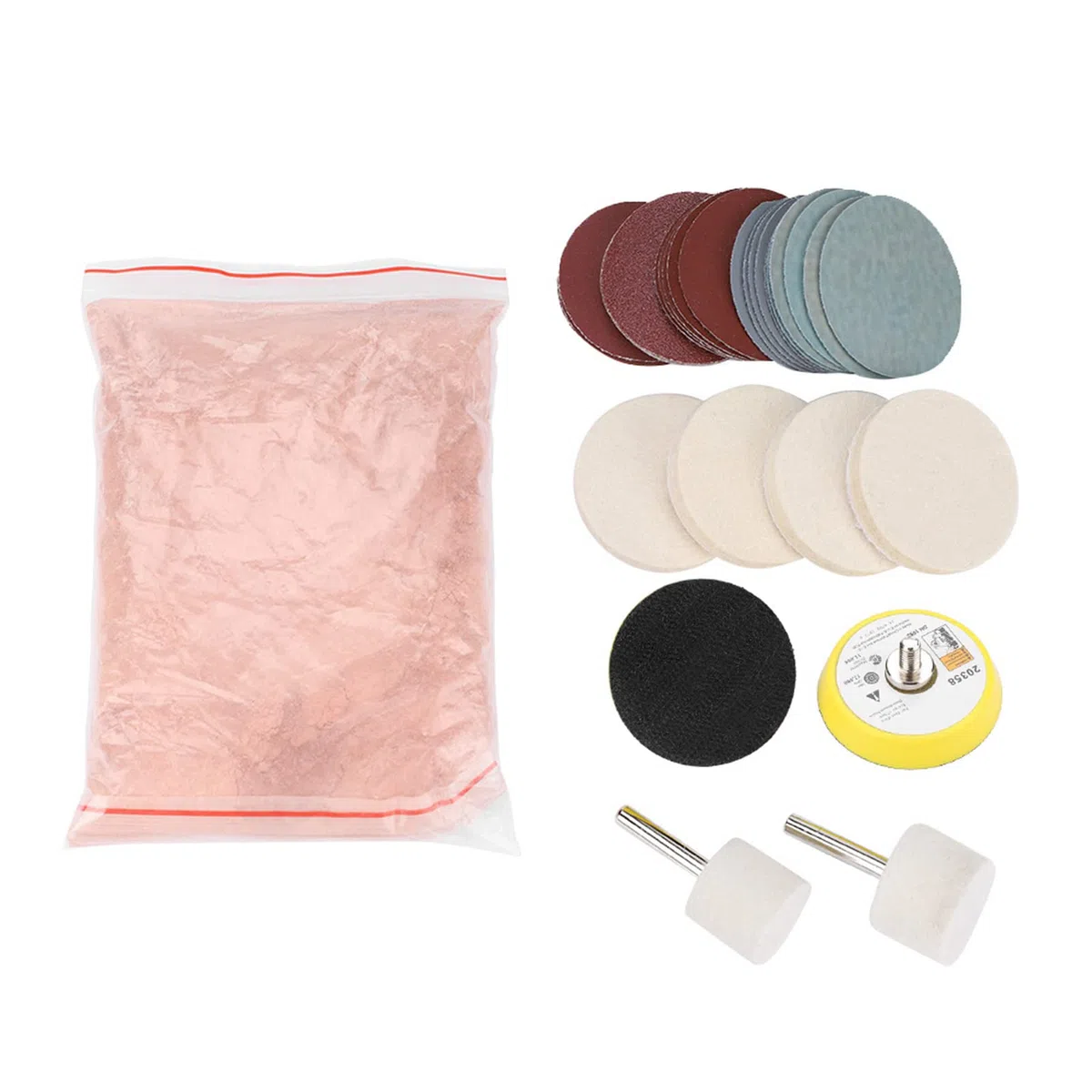 Kit de Pulido de Vidrio, Kit de Bricolaje para Pulir Vidrio y Parabrisas, Juego de Eliminación de Rayones de Papel de Lija Discos Abrasivos de Dióxido Ceric Almohadilla de Pulido