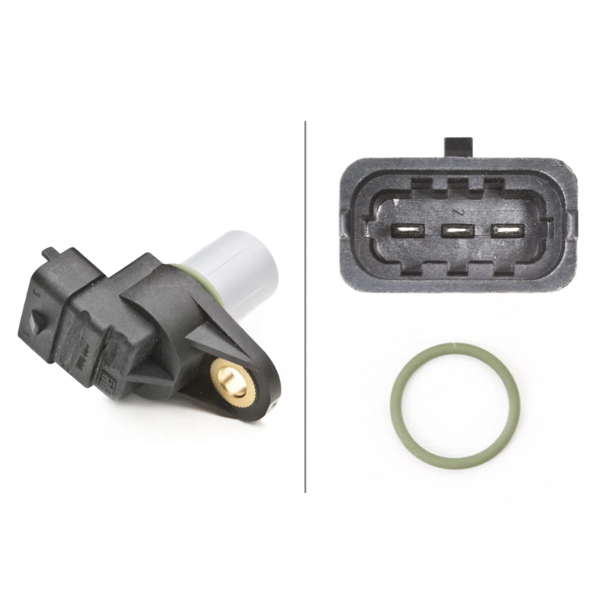 HELLA 6PU 009 121-501 Sensor, posición arbol de levas - 12V - 3polos - con junta - sin cable