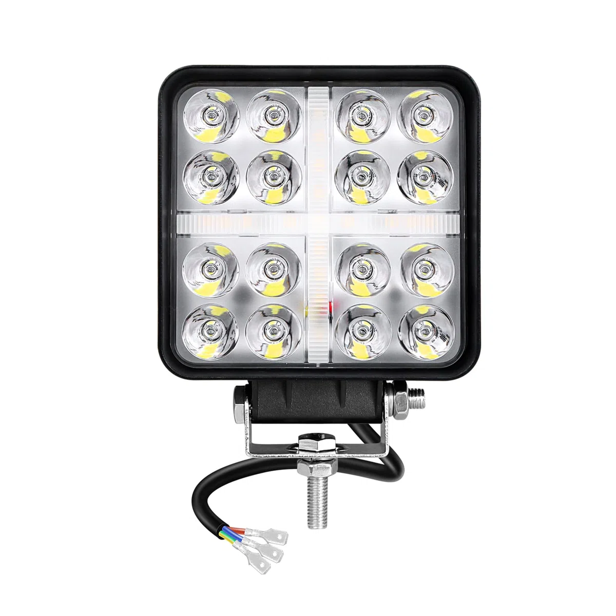 Willpower 1pc Focos LED Tractores 4 pulgadas 48W Faros Led 12V 24V Luz de Trabajo LED Antiniebla LED para 4x4 Coche Camión Barco Offroad Auto, IP67, 3000K 6000K Doble Color, Plaza