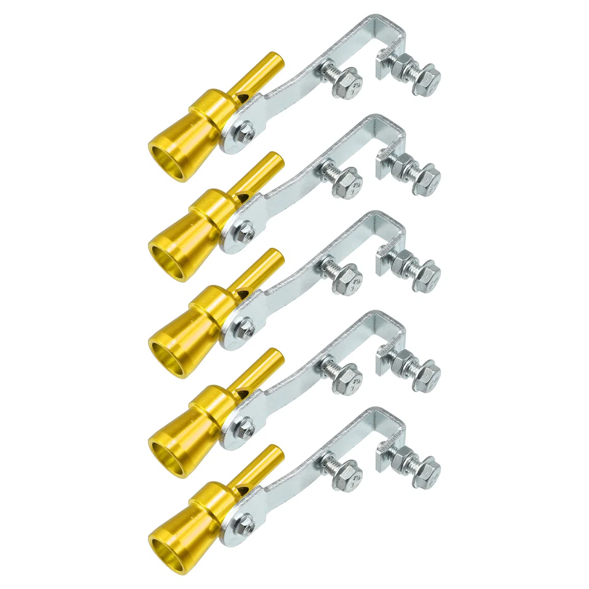 X AUTOHAUX 5uds Universal Coche Turbo Sonido Silbato Escape Silenciador Tono dorado S