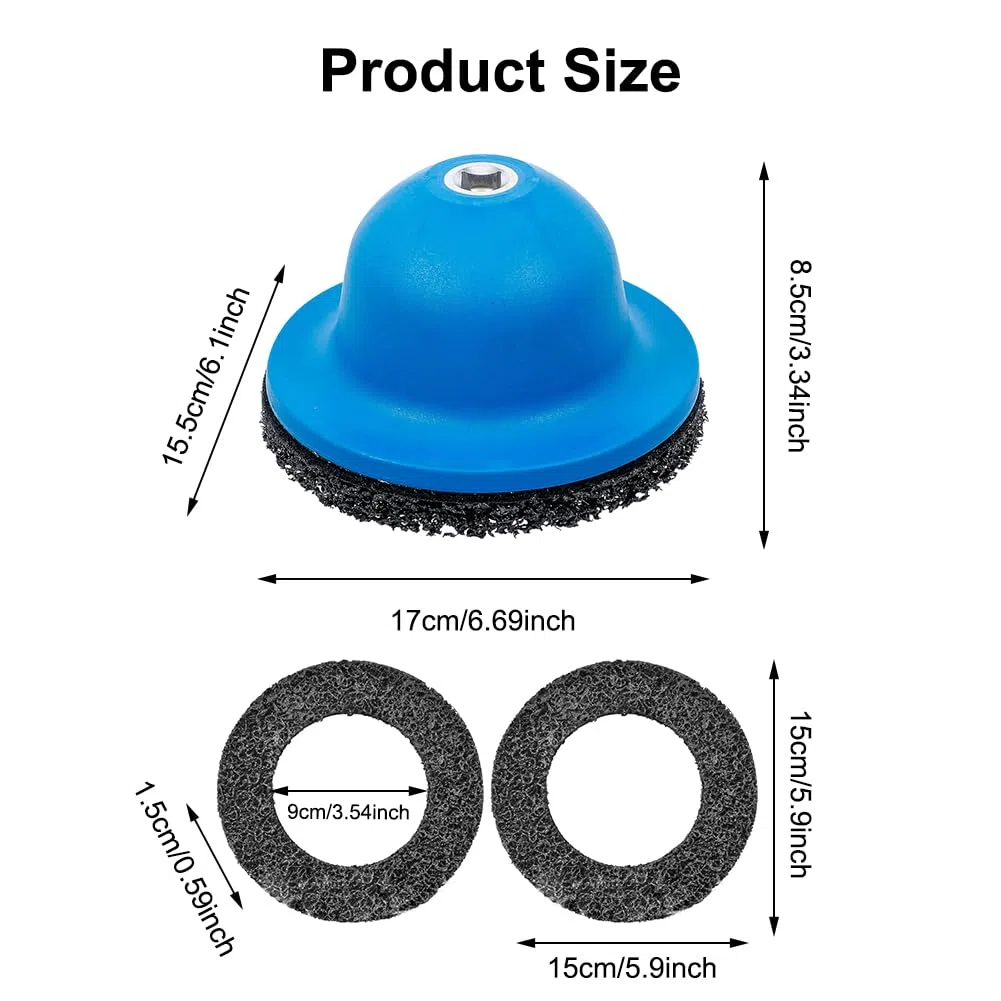 Limpiador de bujes de rueda, lijadora de cubo de rueda con olla de lijado de 150 mm, eliminador profesional de óxido para discos de freno y llantas con accionamiento de 1/2 pulgadas para cambio de