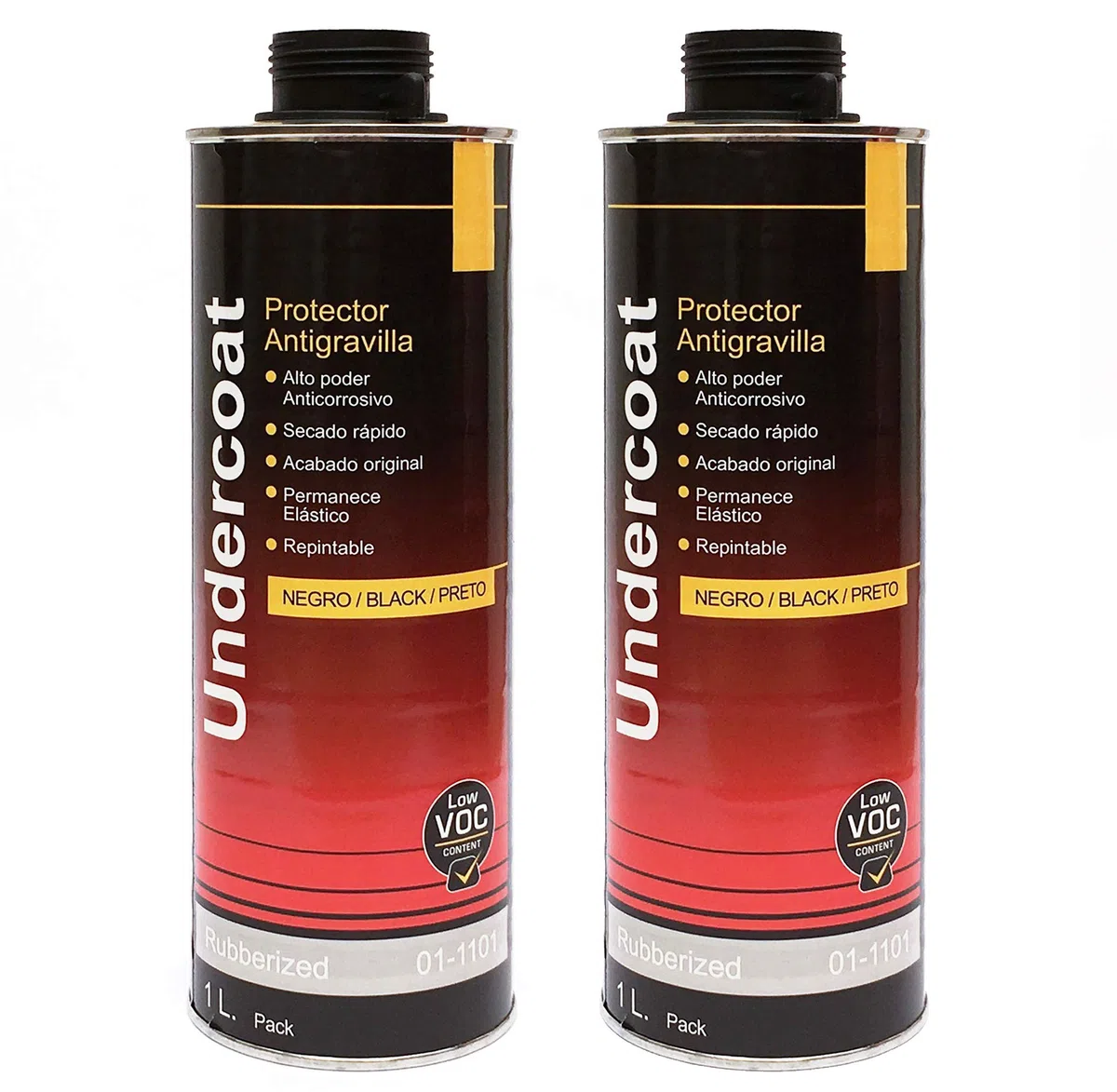 2 x PROTECTOR ANTIGRAVILLA COLOR NEGRO 1 LITROS PROTECTOR BAJOS DE COCHES Y PASOS DE RUEDA