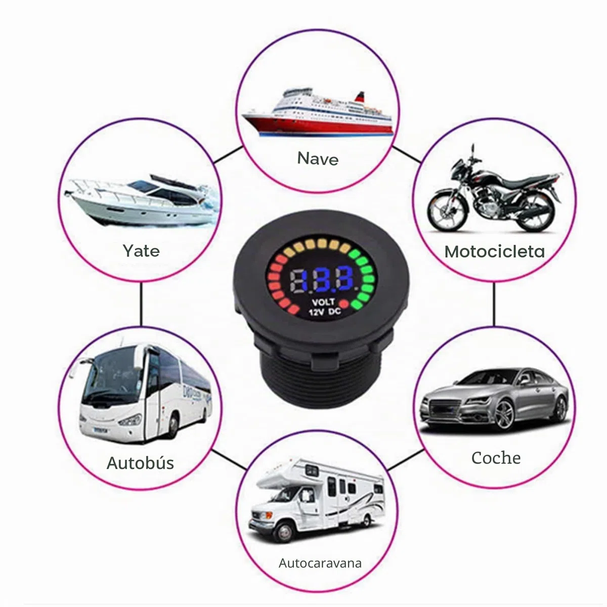 12 V Coche de la motocicleta LED Voltímetro de pantalla digital Impermeable Voltaje Volt Meter Gauge Negro Nuevo