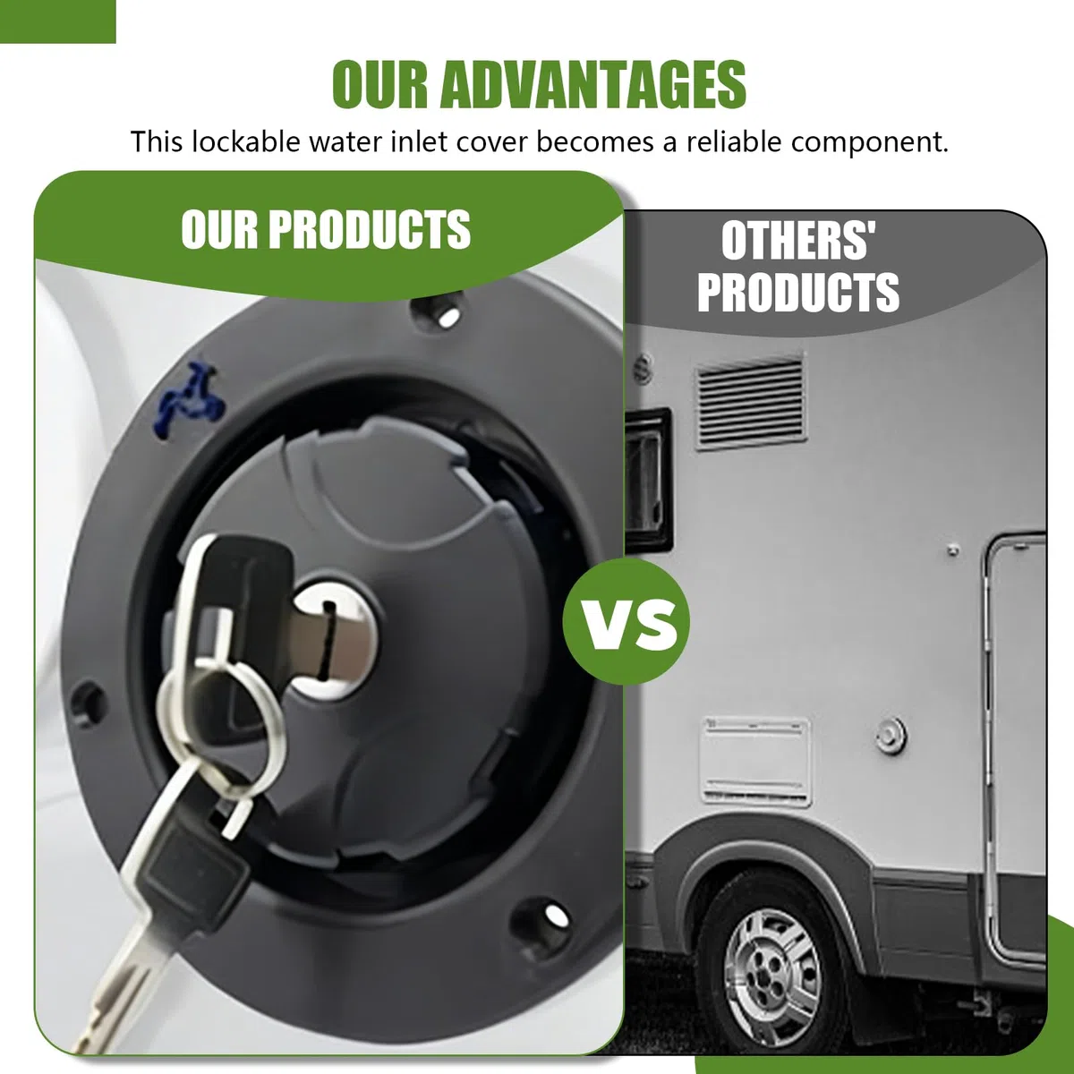 Tapa De llenado De Agua,Llenado De Agua RV,Tapón De Llenado De Agua Para Autocaravanas,Caravanas Y Remolques,Para Tuberías De Agua Con Diámetro Interior De 38MM(Negro)