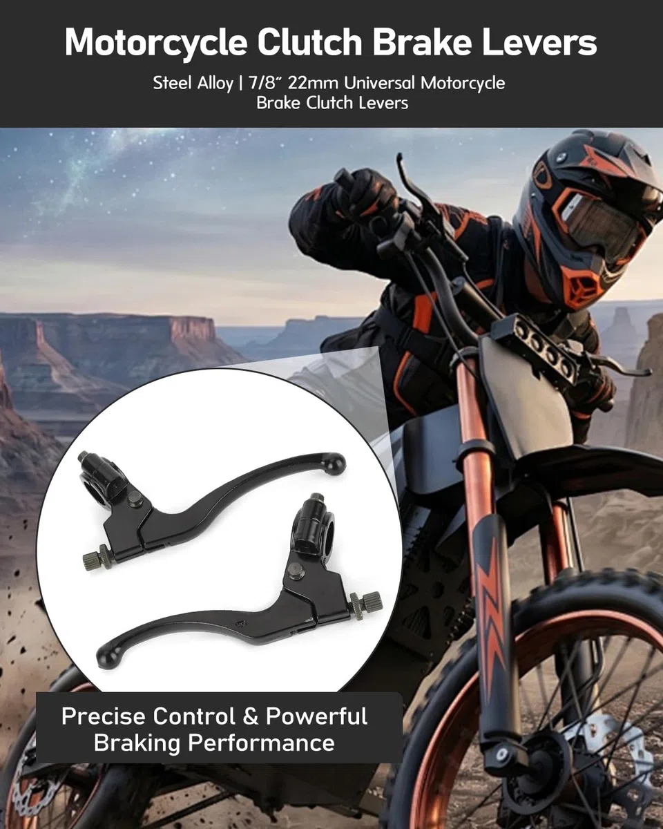 Maneta de Embrague y Freno 22mm, Palanca Universal de Aleación de Acero para Motocross ATV y Moto Todo Terreno, Control Preciso y Reducción de Fatiga