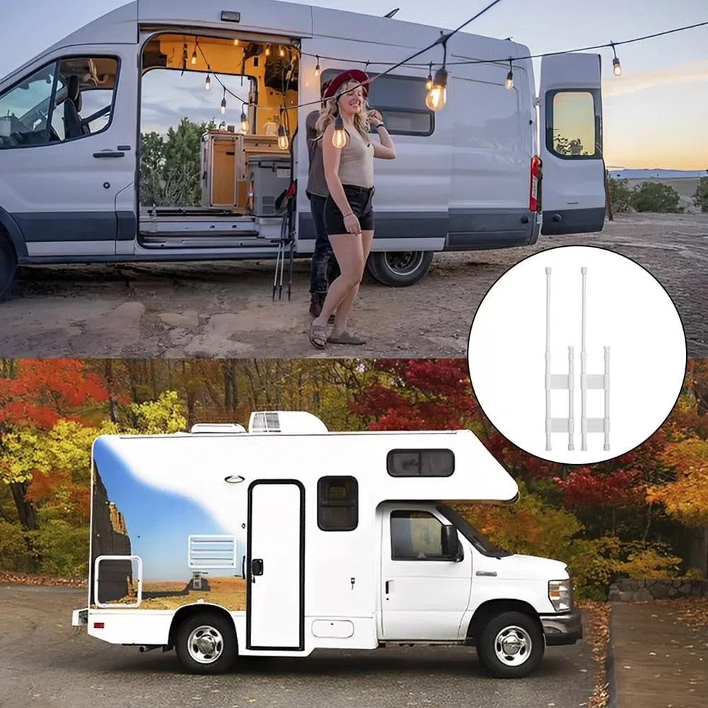 Barras de refrigerador ajustables para caravana, barras de tensión para nevera, barras de tensión dobles para caravana, barras de tensión ajustables, organizador de nevera, estante extensible