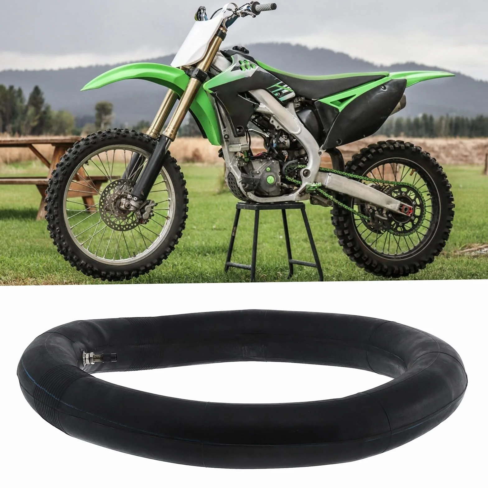 Akozon Juego de tubo interior para llantas, 3.00-12 (80/100-12) Neumático con tubo interior para 3.00-12 Llantas Knobby Pit, Motocross, Dirt Bike, Off Road