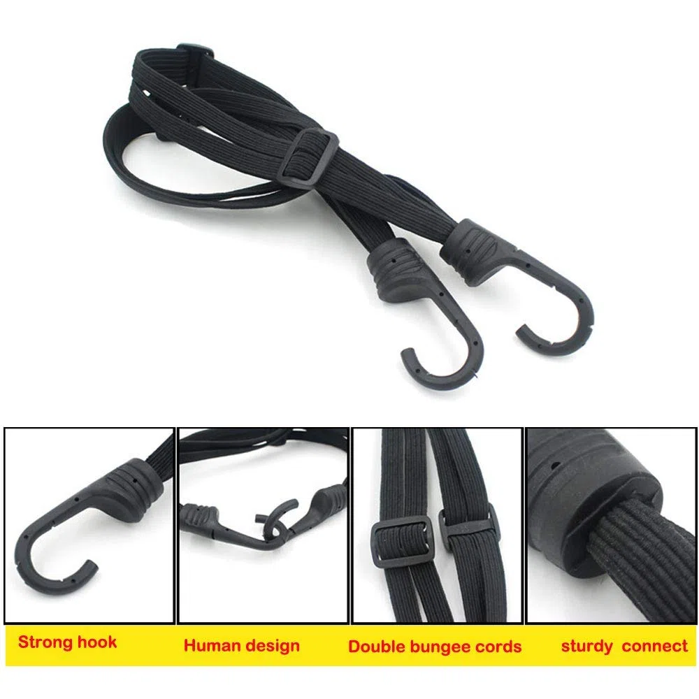 Correa de Casco y Carga para Moto, Red Elástica de Equipaje Ajustable con Ganchos, Araña Elástica
