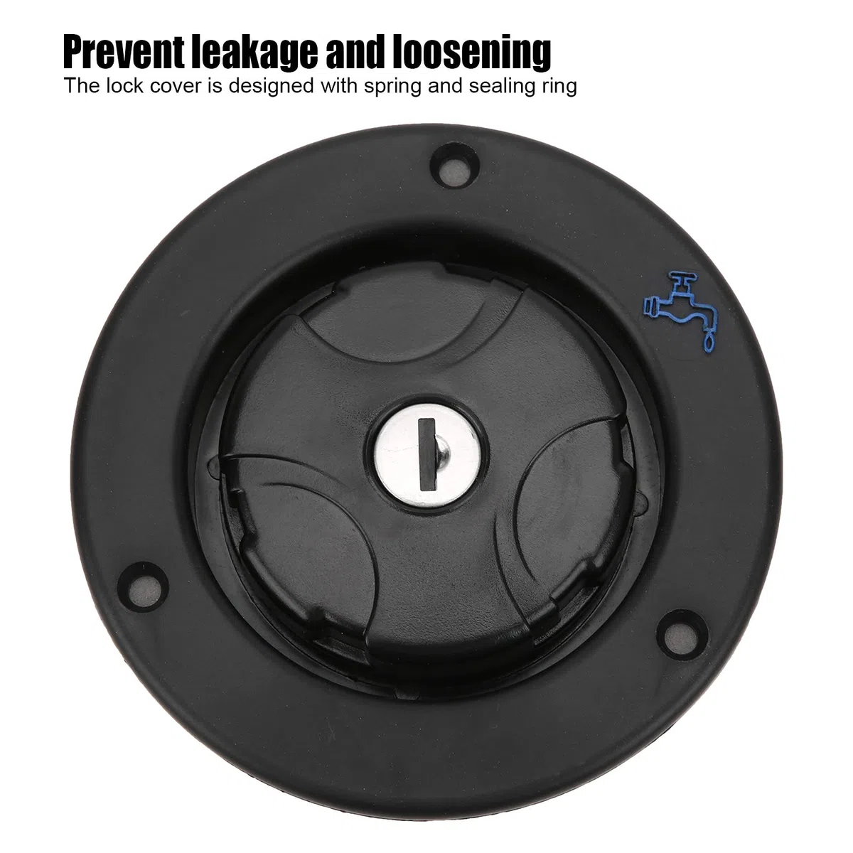 Tapa del Tanque de Agua,Adaptador de Llenado de Agua para Autocaravana, Entrada de Agua de RV con Cerradura, con 2 Llaves para Remolque Barco Caravana Camping, Autocaravana(Negro)